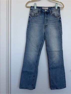 MOTHER Denim - Light Wash Cropped Kick Flare Jeans